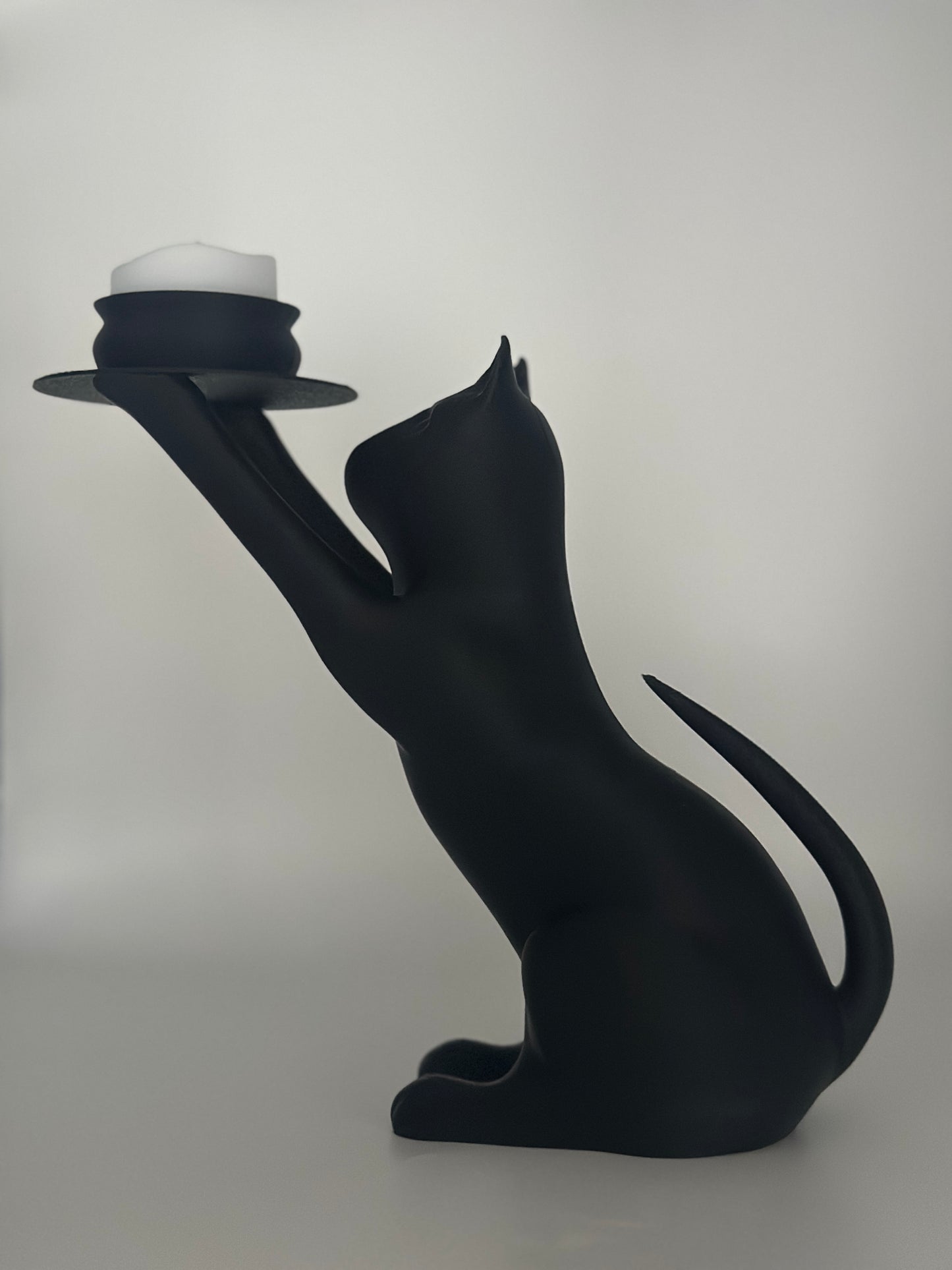 Black Cat Tea Light Holder – Halloween & Christmas Home Decor – Spooky Yet Festive Accent Piece