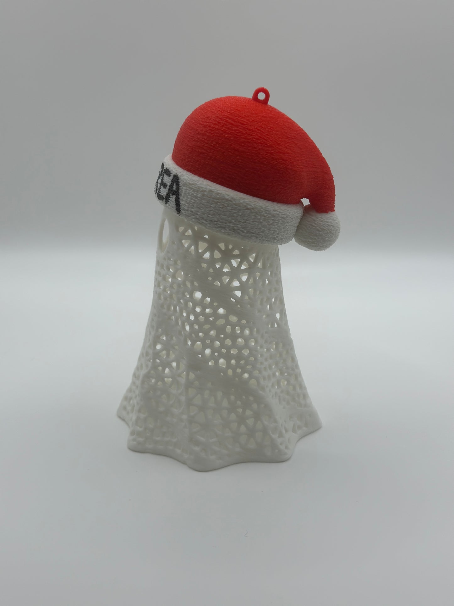 Personalized Christmas Ghost Ornament | Santa Hat with Built-In Tea Light | Unique Holiday Decor | Customizable Name Option