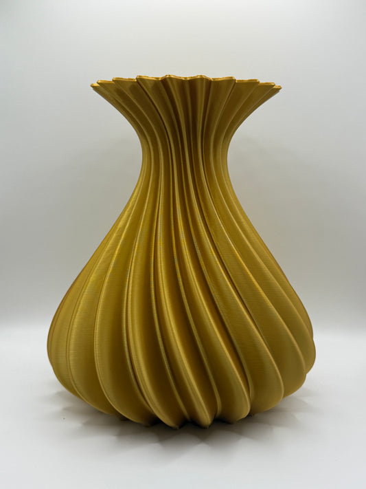 Gold Silk Spiral Vase: Sunflower-Inspired Modern Art Decor