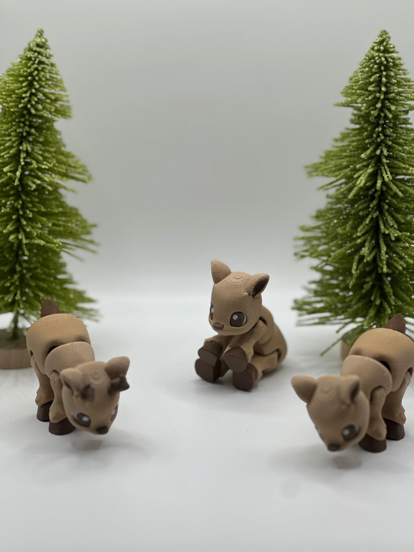 Flexi Reindeer 3-Pack with Sleigh - Articulated Christmas Decor Set